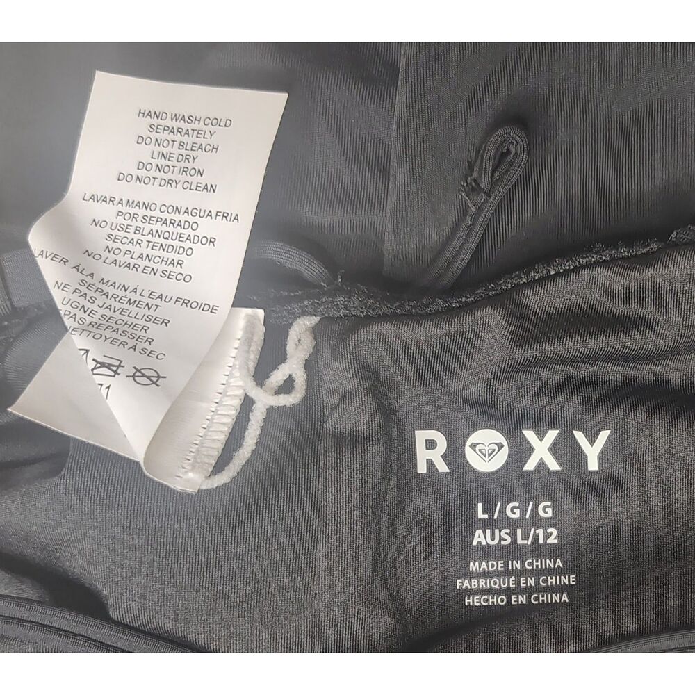 NWT Roxy SD Beach Classics Fashion One Piece Swimsuit Size L Surf Beach Black - Picture 9 of 11